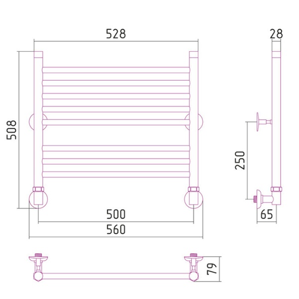 Фото Полотенцесушитель Стилье Рапсодия 50/50